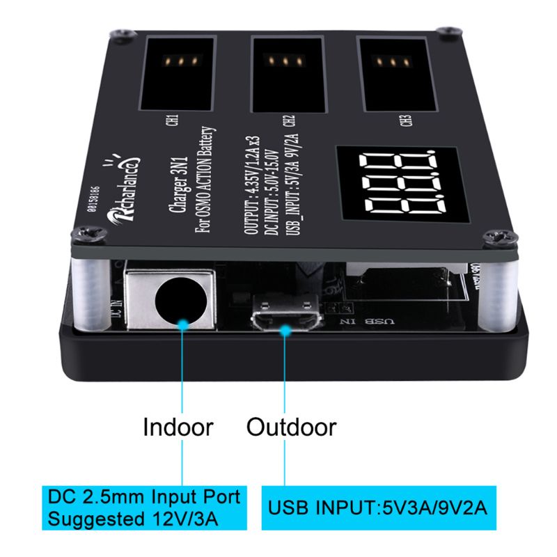 Bộ Chia 3 Cổng Sạc USB Mini Siêu Bền Tiện Dụng Cho Camera Thể Thao