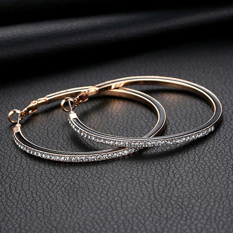 Bông Tai Mạ Bạc 925 Hình Tròn Lớn Đơn Giản Cá Tính Dành Cho Nữ