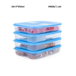 Hộp trữ đông Tupperware 650ml♥️ hộp trữ đông dẹt Tup 650ml♥️ bộ ngăn đông 650ml