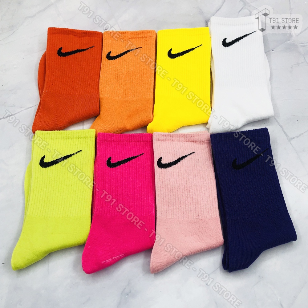 Tất/vớ N.i.k.e thể thao chất liệu cotton thấm hút mồ hôi tốt, nhiều màu sắc - Unisex dùng cho cả nam và nữ