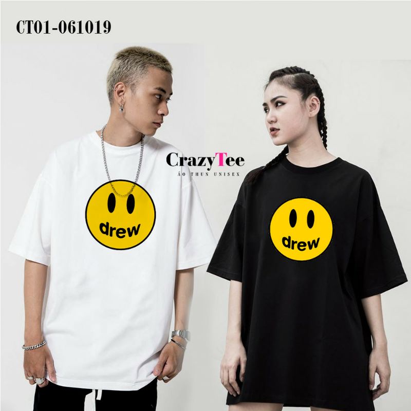 CT01-061019 Áo Thun Mặt Cười Drew House Justin Bieber Smiley Face