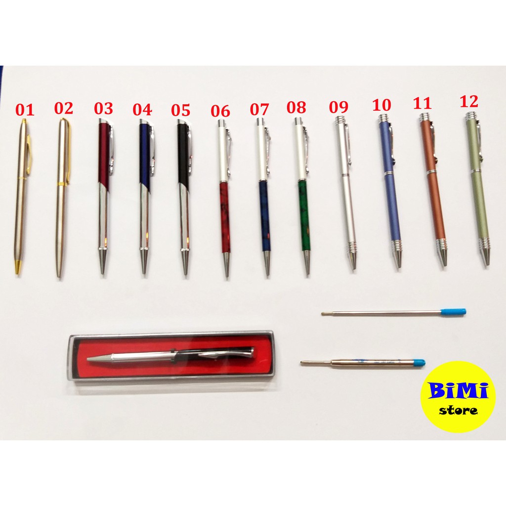 Bút bi kiểu xoay cao cấp (kèm 1 hộp và 1 ruột bút) set 1 - BiMi store