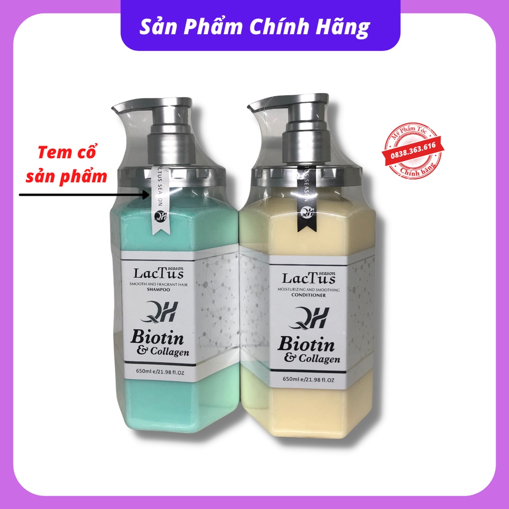 Dầu gội biotin lactus season ngăn gàu giảm rụng tóc QH collagen