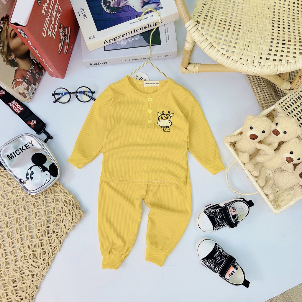 Bộ thun len tăm minkymom dài tay cho bé.