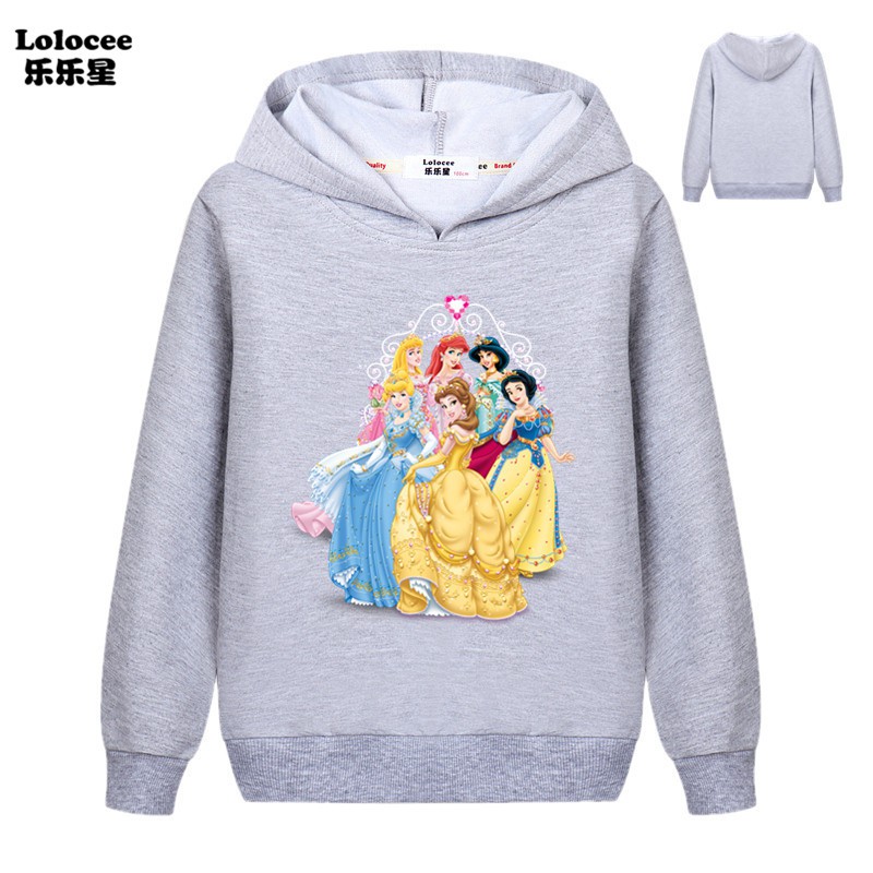 Áo Hoodies Tay Dài Hoạ Tiết Công Chúa Tuyết Cho Bé Gái