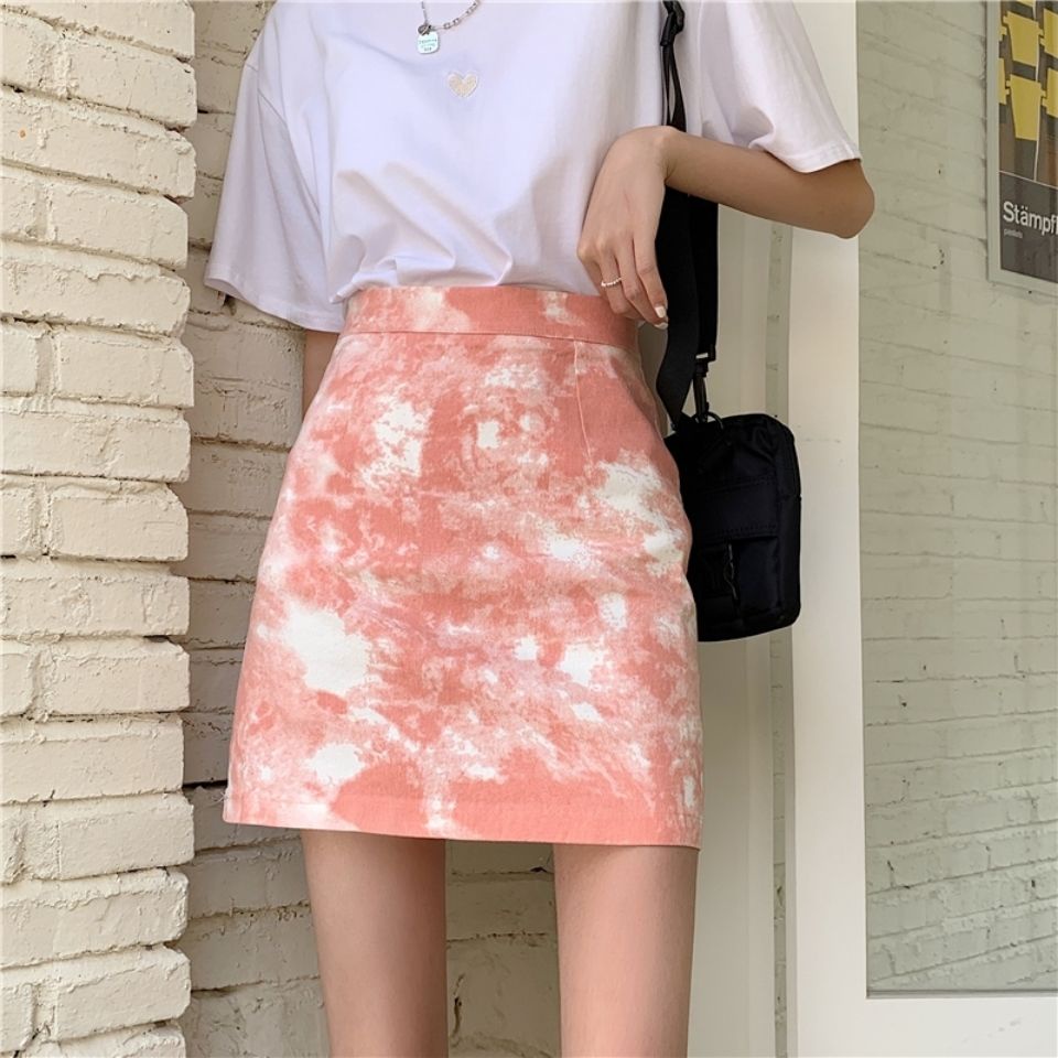 Chân Váy Chữ A Lưng Cao Màu Nhuộm Thời Trang Mùa Hè 2022