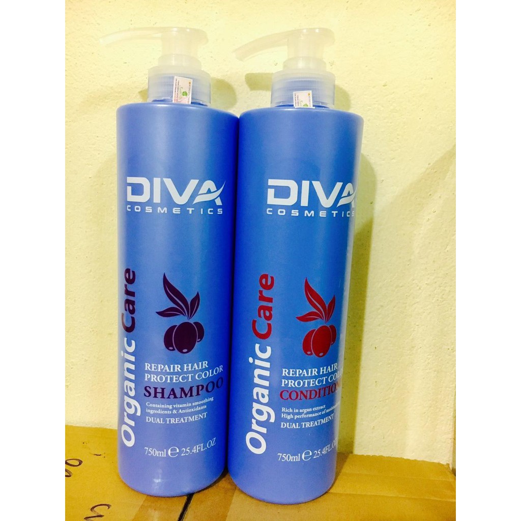 Cặp gội xả nhập khẩu Diva xanh cao cấp - dầu gội thiên nhiên dầu xả cấp ẩm phục hồi tóc hư tổn tóc xấu