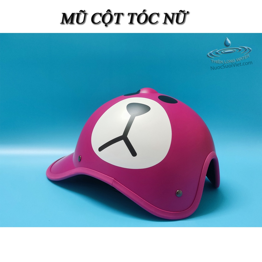 Mũ Bảo Hiểm Có Khoét Lỗ Cột Tóc Cho Nữ - Hình Gấu Dễ Thương