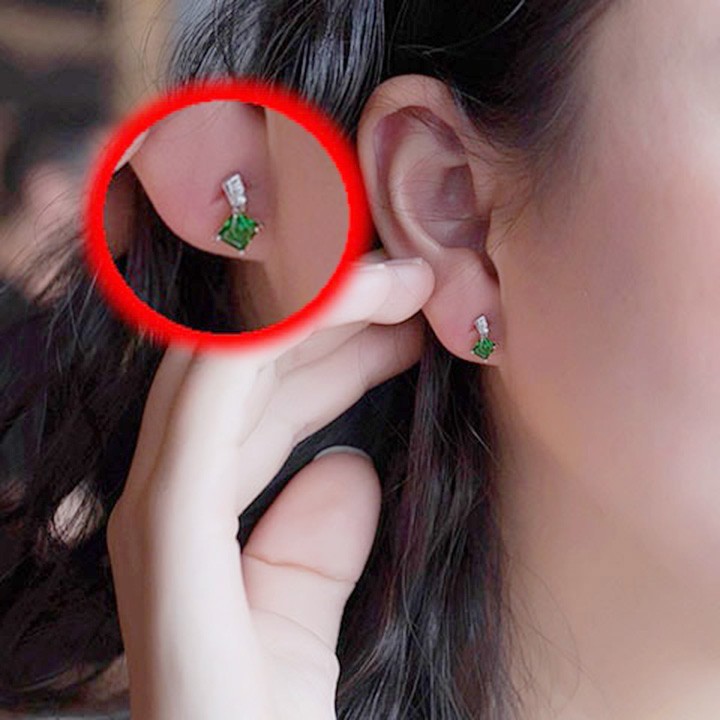 Bông Tai Bạc Nữ Đính Đá Cho Nữ Sang Trọng Cho Nữ B1462 - Bảo Ngọc Jewelry
