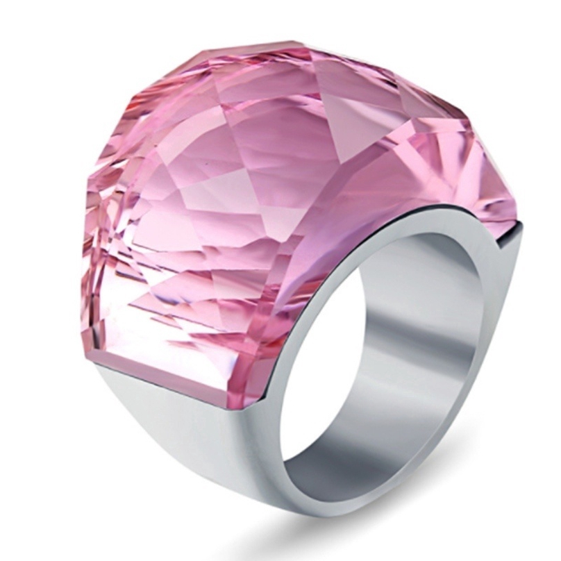 Fashionable and attractive large gem multicolor spherical ring