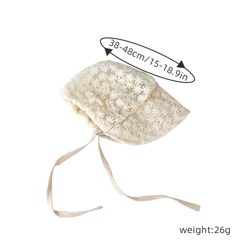 Mũ cho bé gái chống nắng mềm mại thêu hoa phối ren thời trang xuân hè