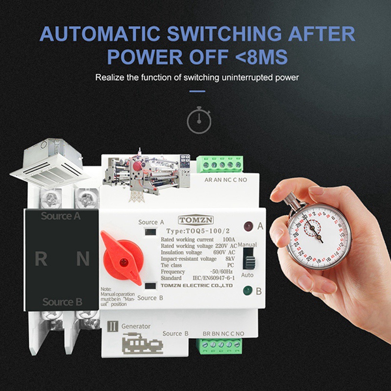 Công Tắc Nguồn Tự Động Din Rail 2P ATS