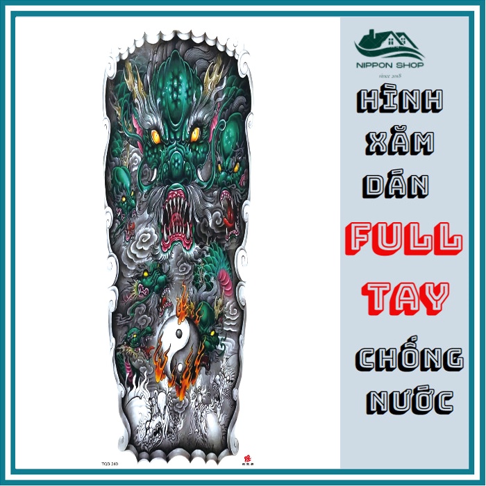 Hình Xăm Dán Kín Tay, Nửa Lưng TQB-240