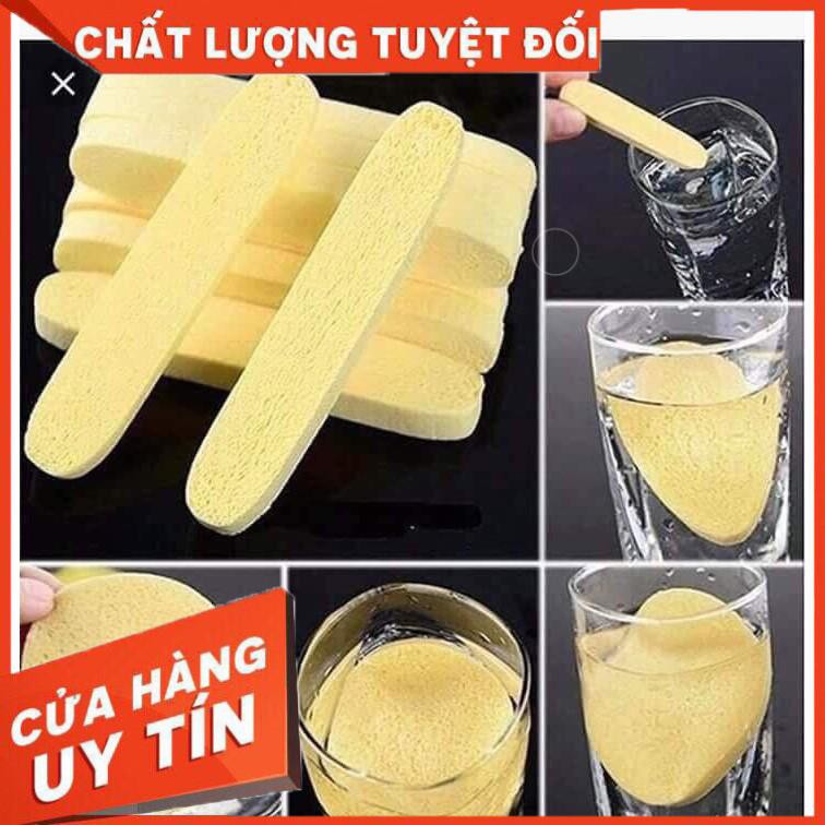 [XẢ KHO+FREE SHIP] Bông rửa mặt dạng que mặt vàng 12 miếng