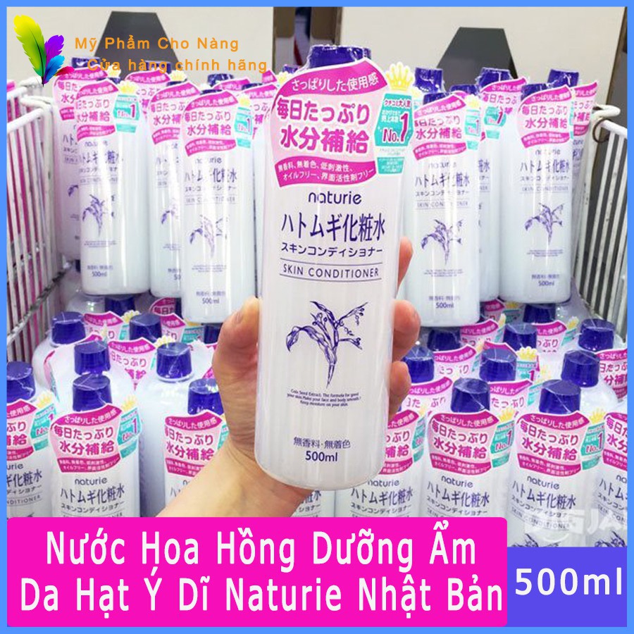 Nước hoa hồng dưỡng ẩm da Naturie Nhật Bản 500ml hạt ý dĩ