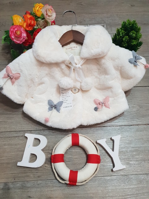 Áo choàng lông cao cấp cho bé