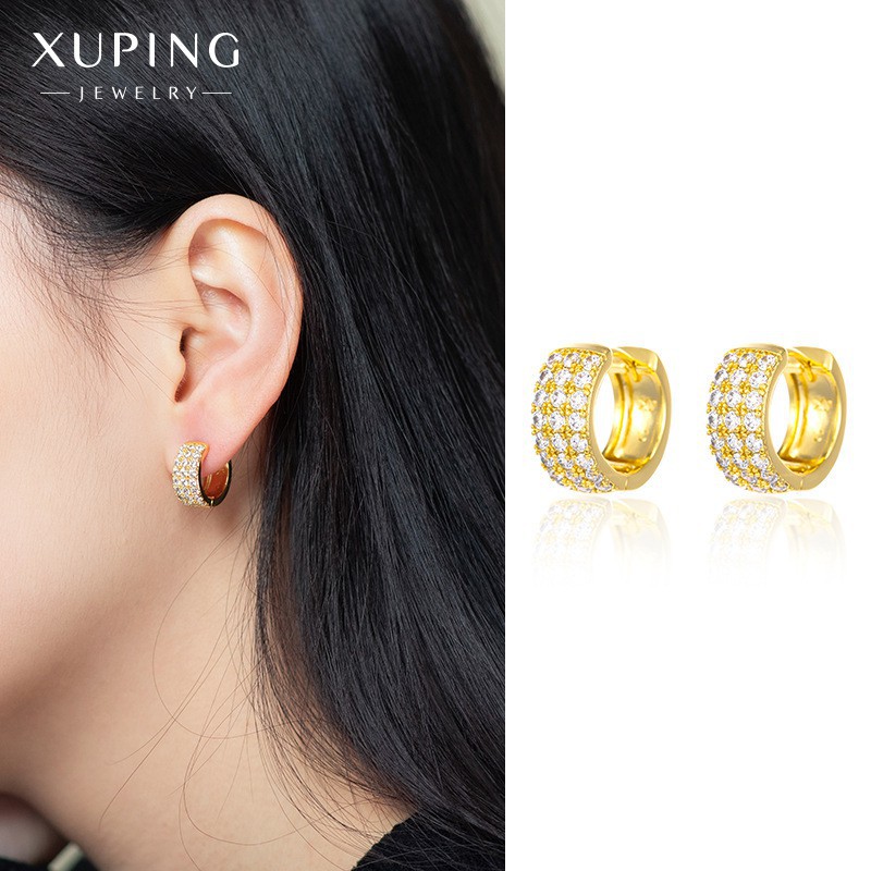 Bông Tai Nữ Mạ Vàng 24K, Thiết Kế Đính Đá Zircon Sang Trọng - XPBT22