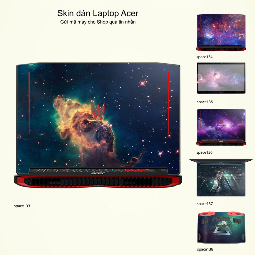 Skin dán Laptop Acer in hình không gian nhiều mẫu 23 (inbox mã máy cho Shop)