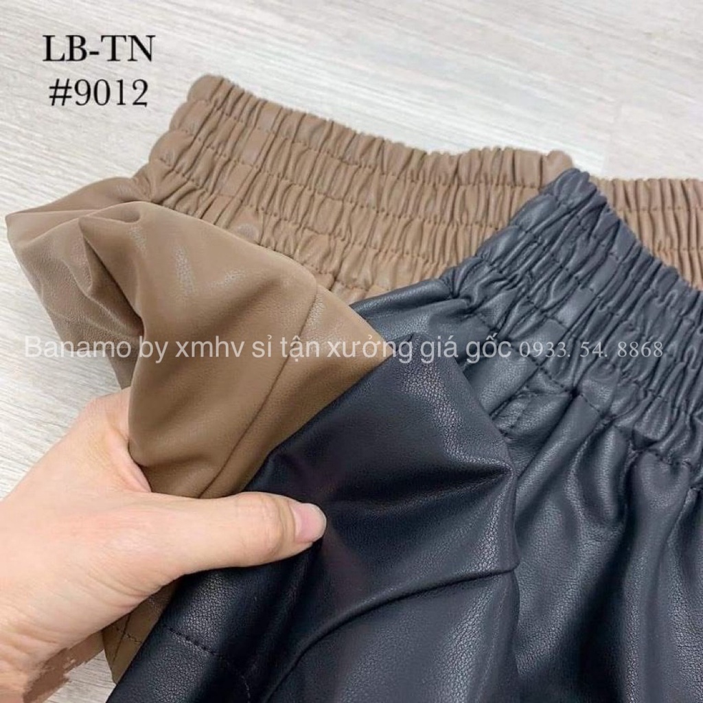 Quần short da nữ thiết kế cạp chun bản to dáng phồng trẻ trung siêu xinh cá tính thời trang Banamo Fashion 695