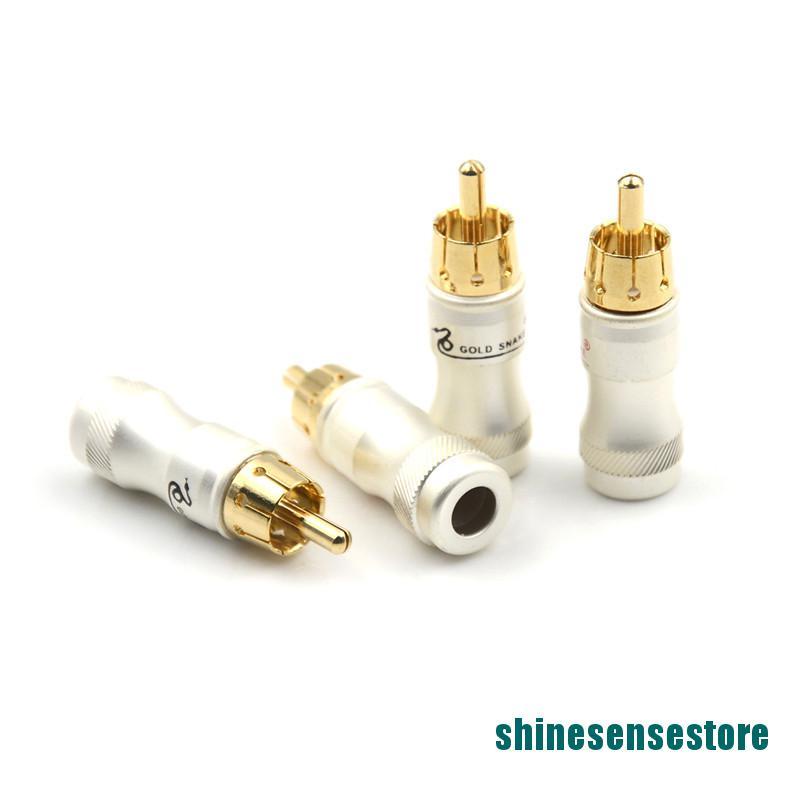 Set 4 Đầu Nối Dây Cáp Âm Thanh RCA Mạ Vàng | BigBuy360 - bigbuy360.vn