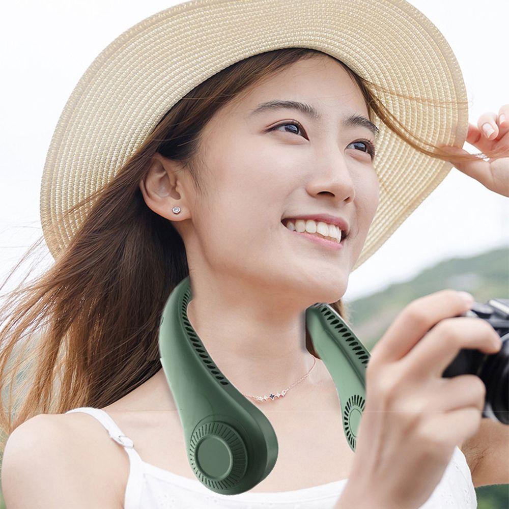 QUINTON Quạt Làm Mát Đeo Cổ Chạy Pin Không Mùi Không Ồn Tiện Dụng