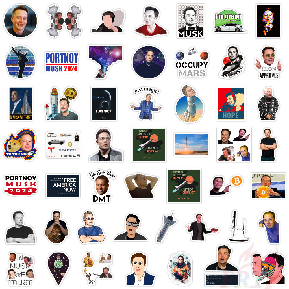 100Pcs/Set ❉ Elon Musk - Occupy Mars Stickers ❉ DIY Fashion Mixed Waterproof Doodle Decals Stickers