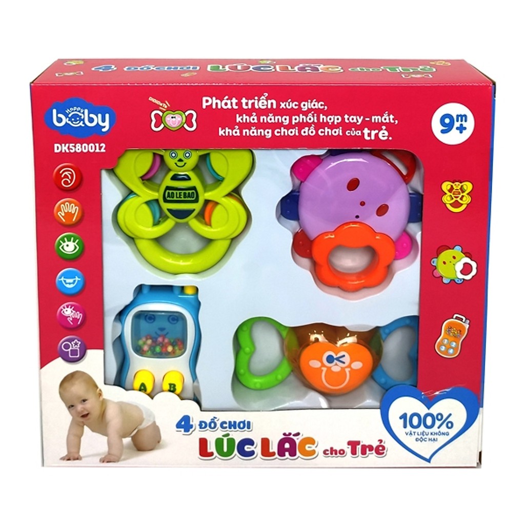 Đồ Chơi Duka: Combo: 4 Đồ Chơi Lúc Lắc Cho Trẻ DK580012