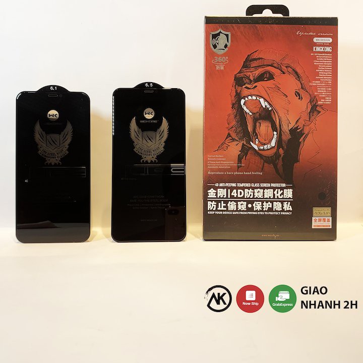 Kính Cường Lực KINGKONG Full Màn Chính hãng Chống Nhìn Trộm chính hãng WK