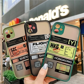 Ốp điện thoại chống sốc in hình vé máy bay iPhone 12 Mini 11 Pro 7 8 Plus X Xs Max Xr SE 2020 SE2