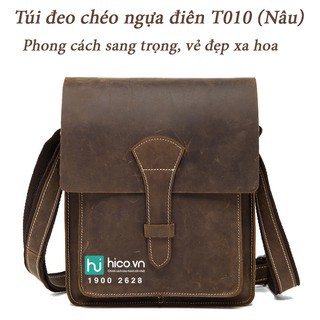 Túi Đeo Chéo Da Bò Sáp Ngựa điên T010 - Siêu Phẩm Túi Da Cao Cấp