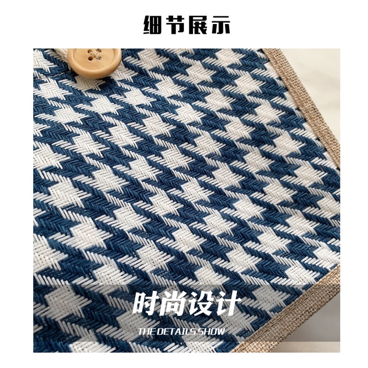 Túi tote trong túi vải lanh nữ hoạ tiết Houndstooth thời trang YM380