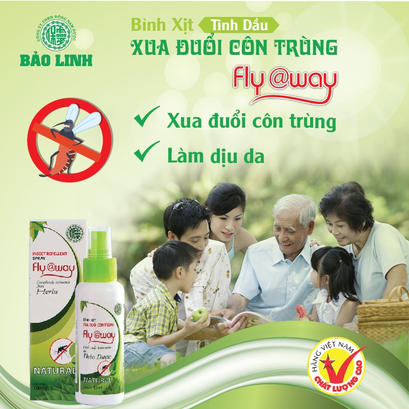 Combo đuổi muỗi Flyaway Bảo Linh an toàn cho trẻ nhỏ và gia đình