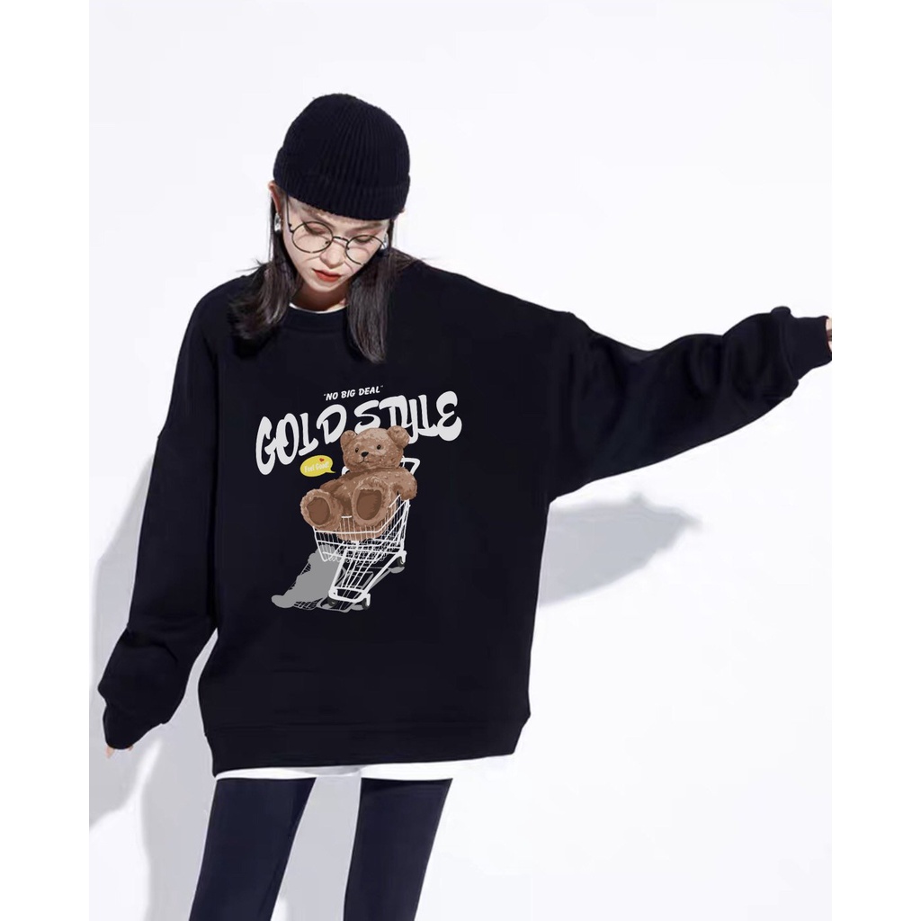 Áo Nỉ Sweater Nam Nữ Gold Style Hot trend, Form RỘNG CHUẨN Xu Hướng, áo Tay dài nỉ bông Cao Cấp Unisex. KKIM Shop