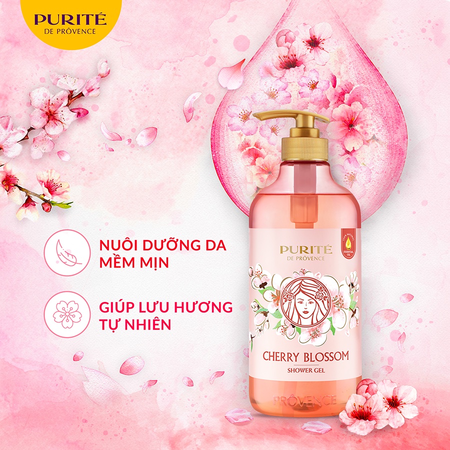 Sữa Tắm Thiên Nhiên Purité Hoa Anh Đào 850ml