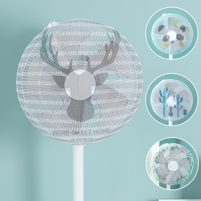 Lưới bọc quạt cao cấp phong cách Hàn Quốc (Cỡ To size 51cm) Túi lưới chống bụi cho quạt máy điều hòa