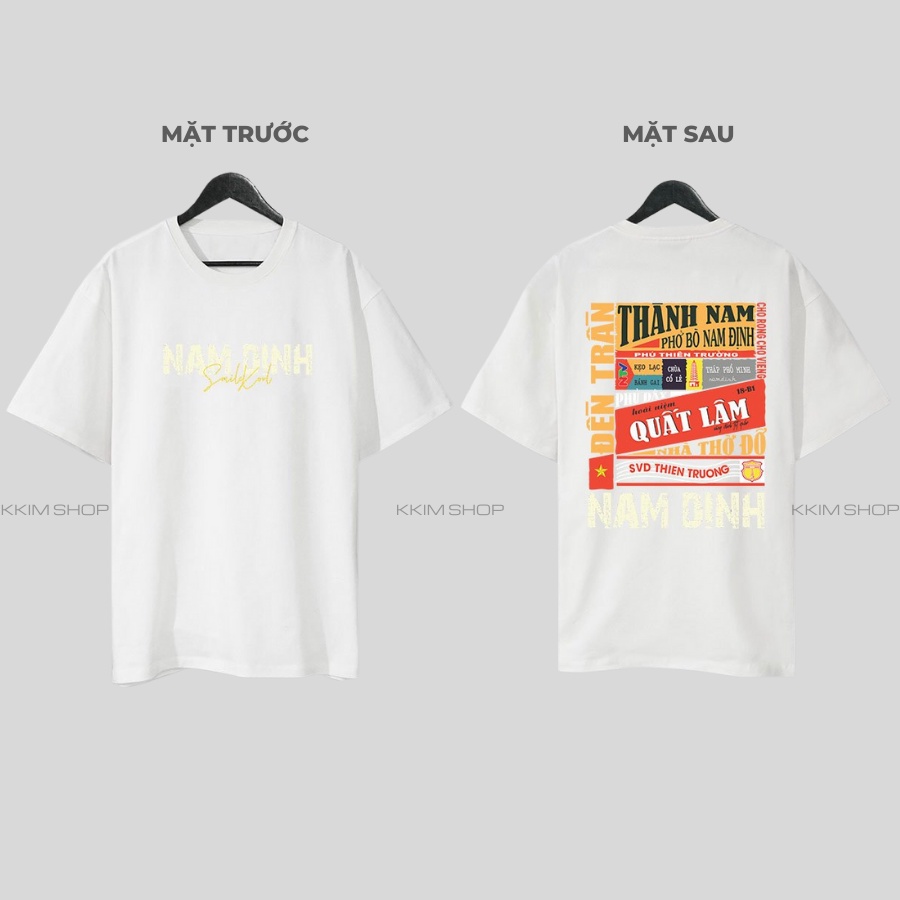Áo thun tay lỡ NAM ĐỊNH, Áo phông 63 tỉnh thành Form rộng oversize, chất liệu Cotton KKIMSHOP