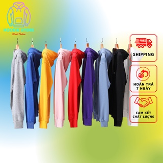 Áo Khoác Hoodie Unisex Nam Nữ Kiểu Trơn Form Rộng, Thiết Kế Đẹp Đơn Giản Dễ Phối Đồ, Chất Vải Nỉ Bông 2 Lớp Dày Dặn
