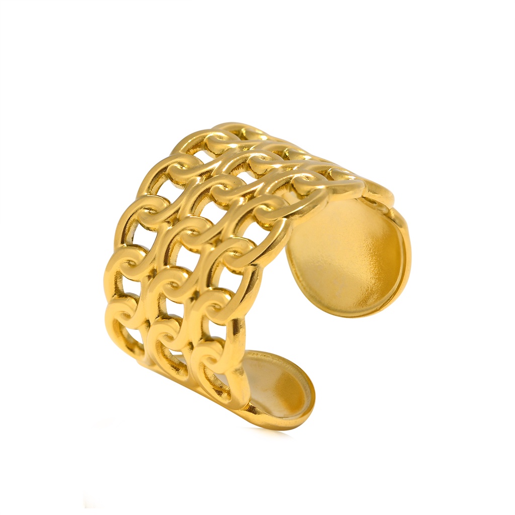 Vnox Nhẫn Hở Nhiều Kiểu Dáng Tùy Chỉnh Tông Vàng Trang Sức Tiệc Tùng Rock Dành Cho Nữ