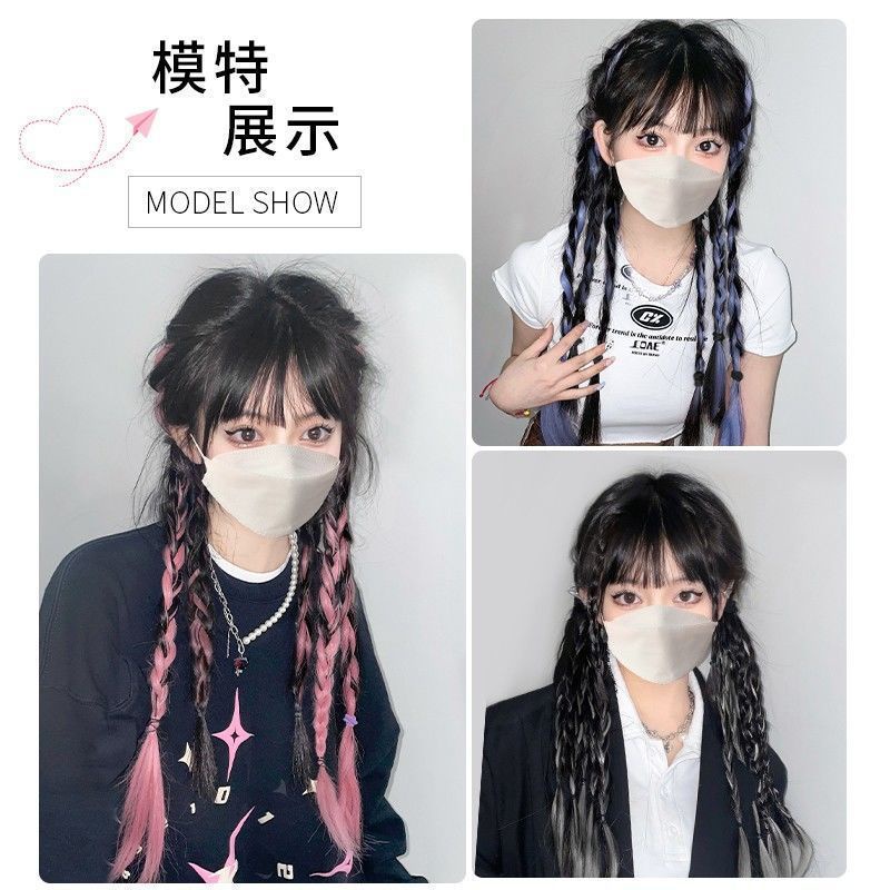 Dây Bện Tóc Giả Hai Đầu Bện Tự Nhiên