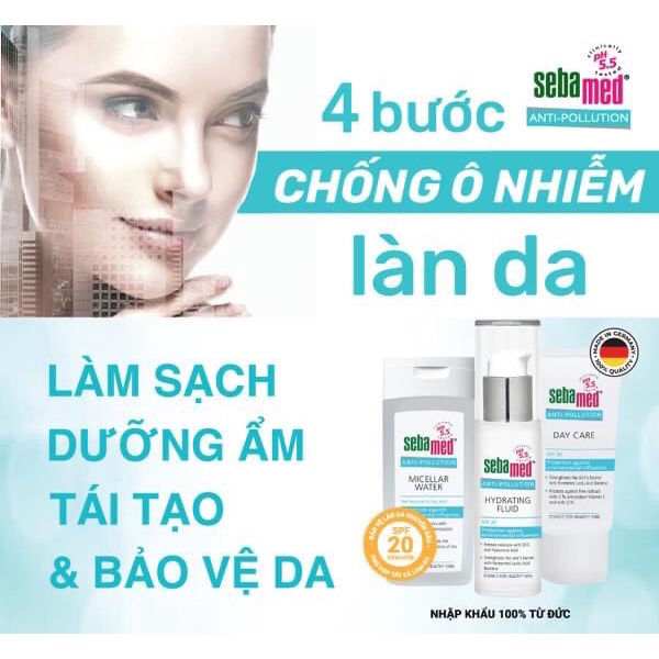 Tẩy trang dành cho Da thường & Da Khô Sebamed Anti Pollution Micellar Water – Normal To Dry Skin pH5.5 (200ml)