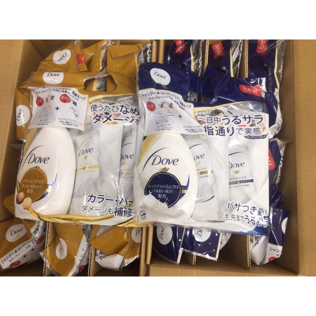 set 3 tắm gội xả Dove