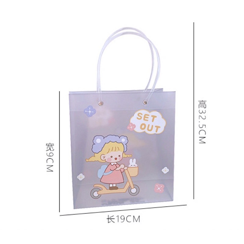 Túi Nhựa Trong Suốt Đựng Đồ/ Quà Tặng Đa Năng Tiện Dụng In Hoạ Tiết Hoạt Hình Đáng Yêu | BigBuy360 - bigbuy360.vn