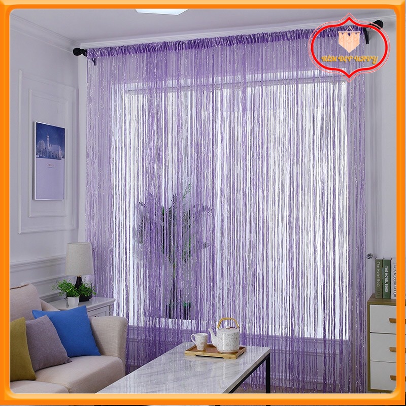 Rèm Cửa Màn Che Sợi Dù Kim Tuyến Lấp Lánh Sang Trọng Rộng 1m Cao 2m Trang Trí Nhà Cửa HV-05