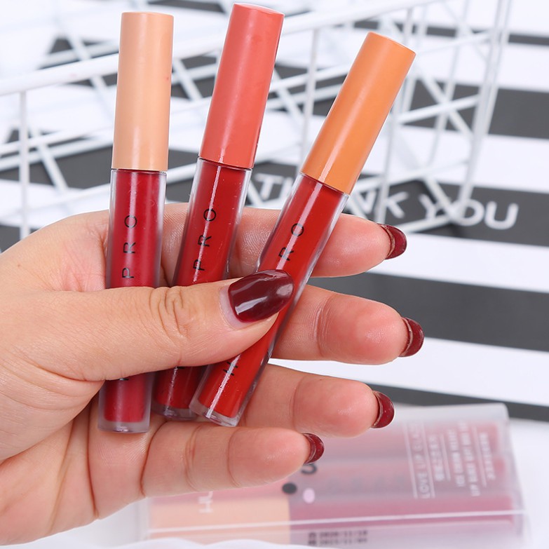 Set Son Kem 3 Cây HUDAPRO LOVE LIPS GLAZE Tone Đỏ Tây Auth Nội Địa | BigBuy360 - bigbuy360.vn