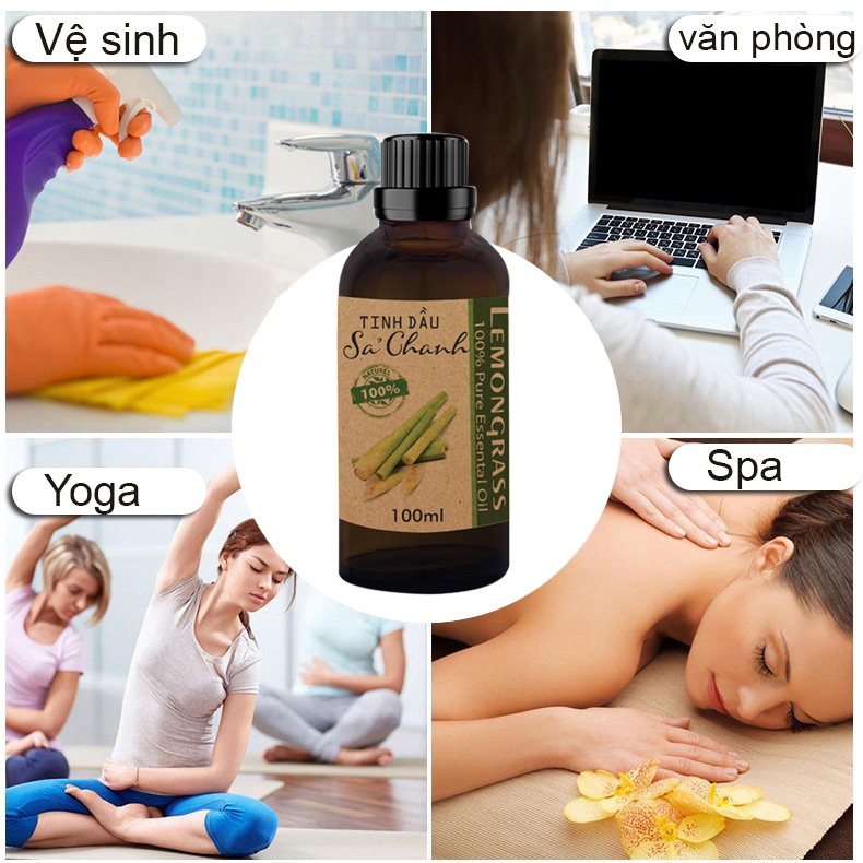 Tinh dầu sả chanh nguyên chất giúp thơm phòng, thư giản, đuổi muỗi  - sunstore.office