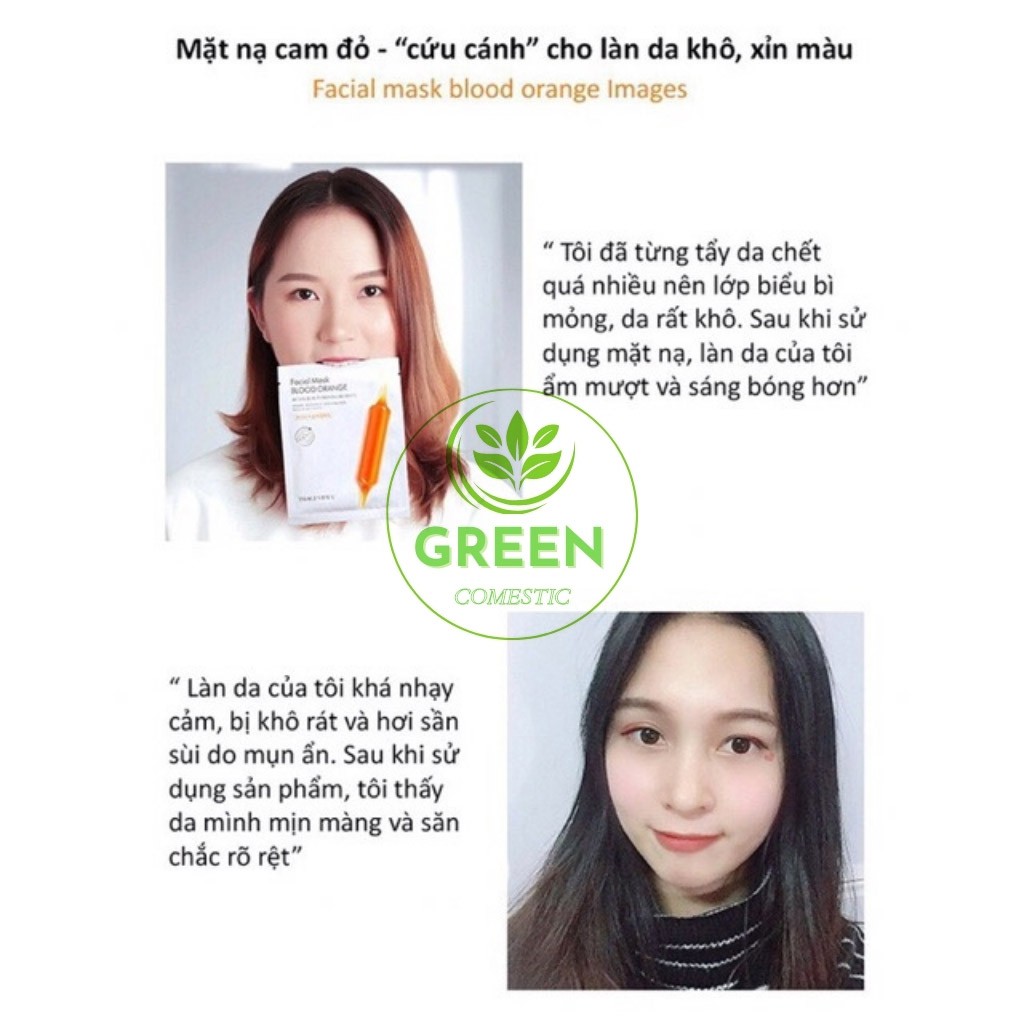 Mặt Nạ Cam Đỏ Dưỡng Trắng Da – Mặt Na Cấp Ẩm Facial Mask Blood Orange Thải Độc Mờ Thâm Images- Green Comestic