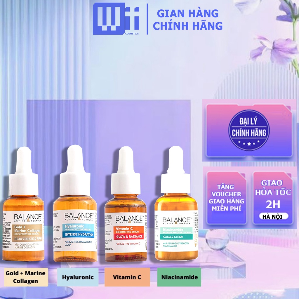 [CHÍNH HÃNG] Tinh chất Dưỡng Balance Vitamin C / Hyaluronic / Niacinamide / Gold Collagen - 30ml