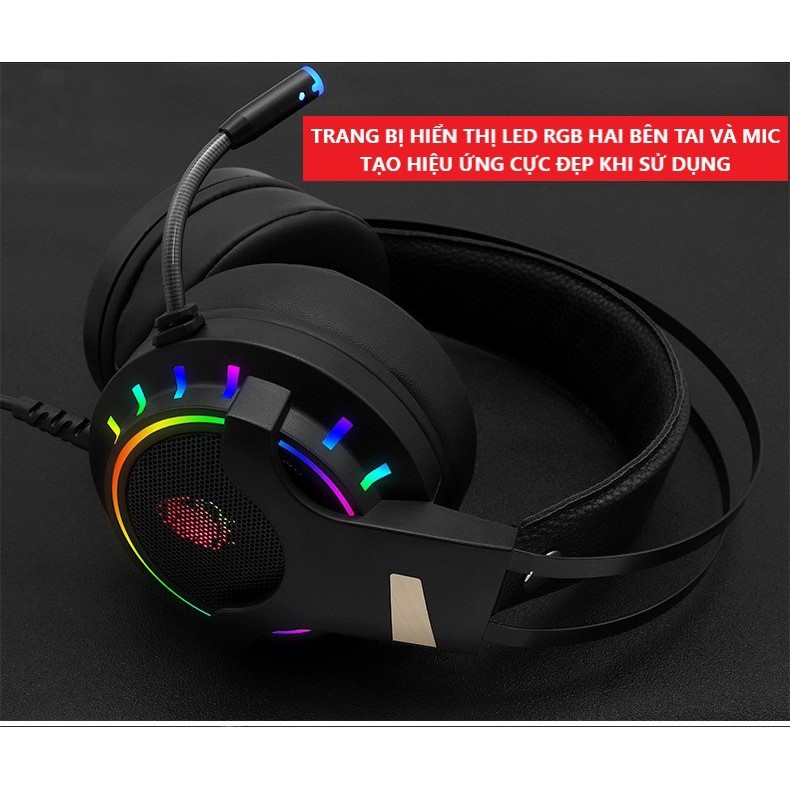 Tai nghe chụp tai game thủ có dây Tuner K3, 7.1 Led RGB, có mic dành máy tính, gaming, USB 7.1 - Mẫu mới.