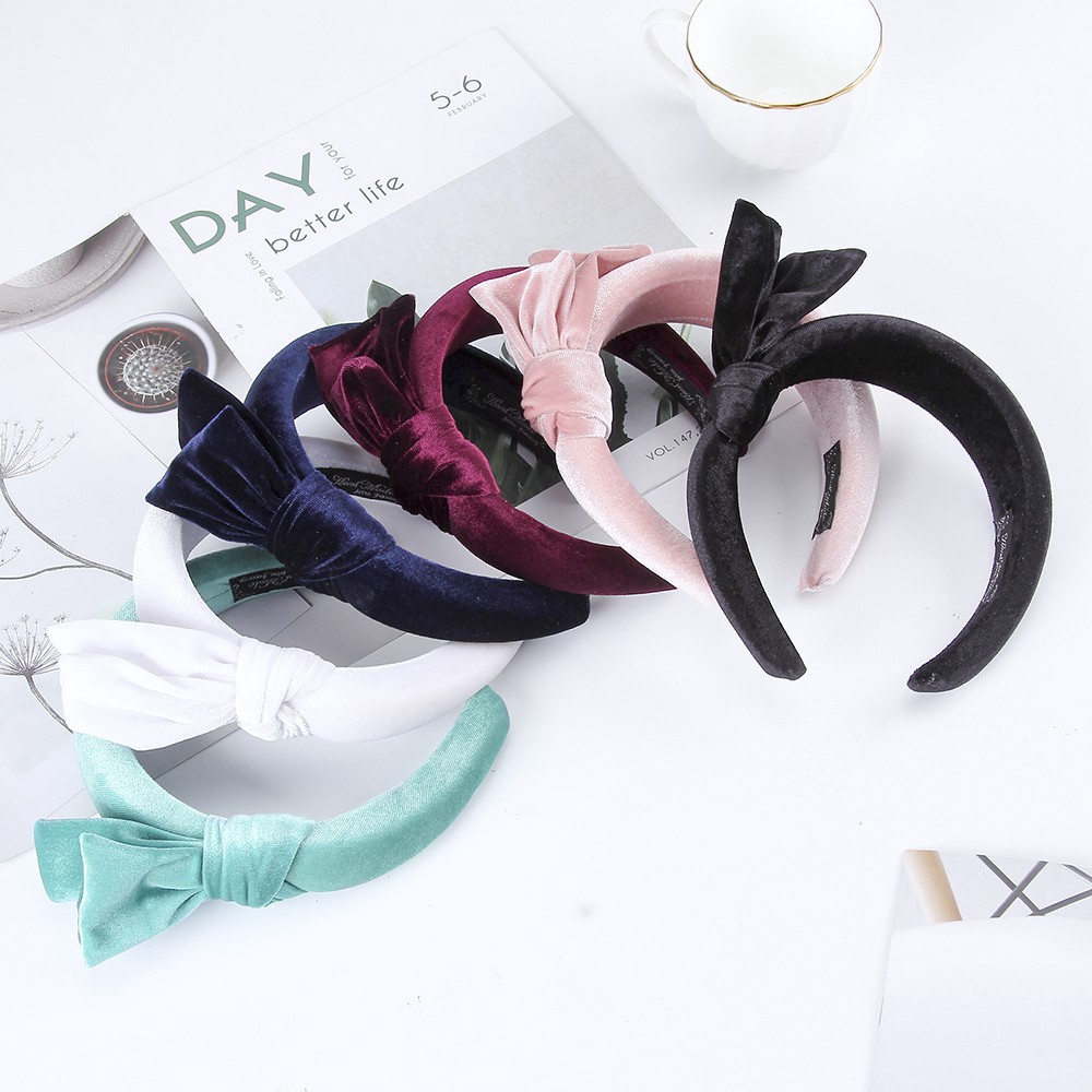 Băng đô nhung thắt nơ phong cách Hàn Quốc xinh xắn dành cho nữ