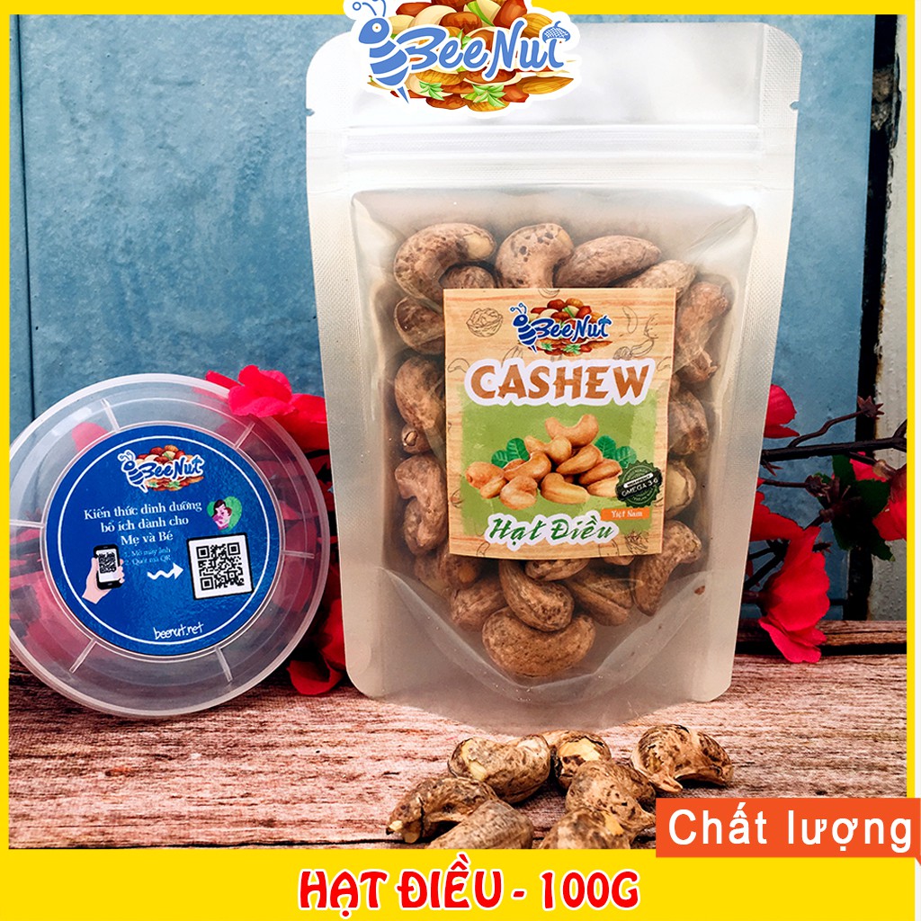 [Mã 156FMCGSALE hoàn 8% đơn 500K] (100g) Hạt Điều Rang Muối Nguyên Hạt BeeNut - Hạt To, Mẩy, Không Sâu - beenut